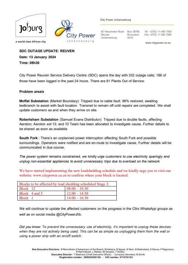 CityPowerJhb's tweet photo. #JoburgUpdates #ReuvenSDC
See below the SDC's opening statement, including #MoffatSubstation #RobertshamSubstation #SouthFork. ^IM https://t.co/DH30eoWY9L