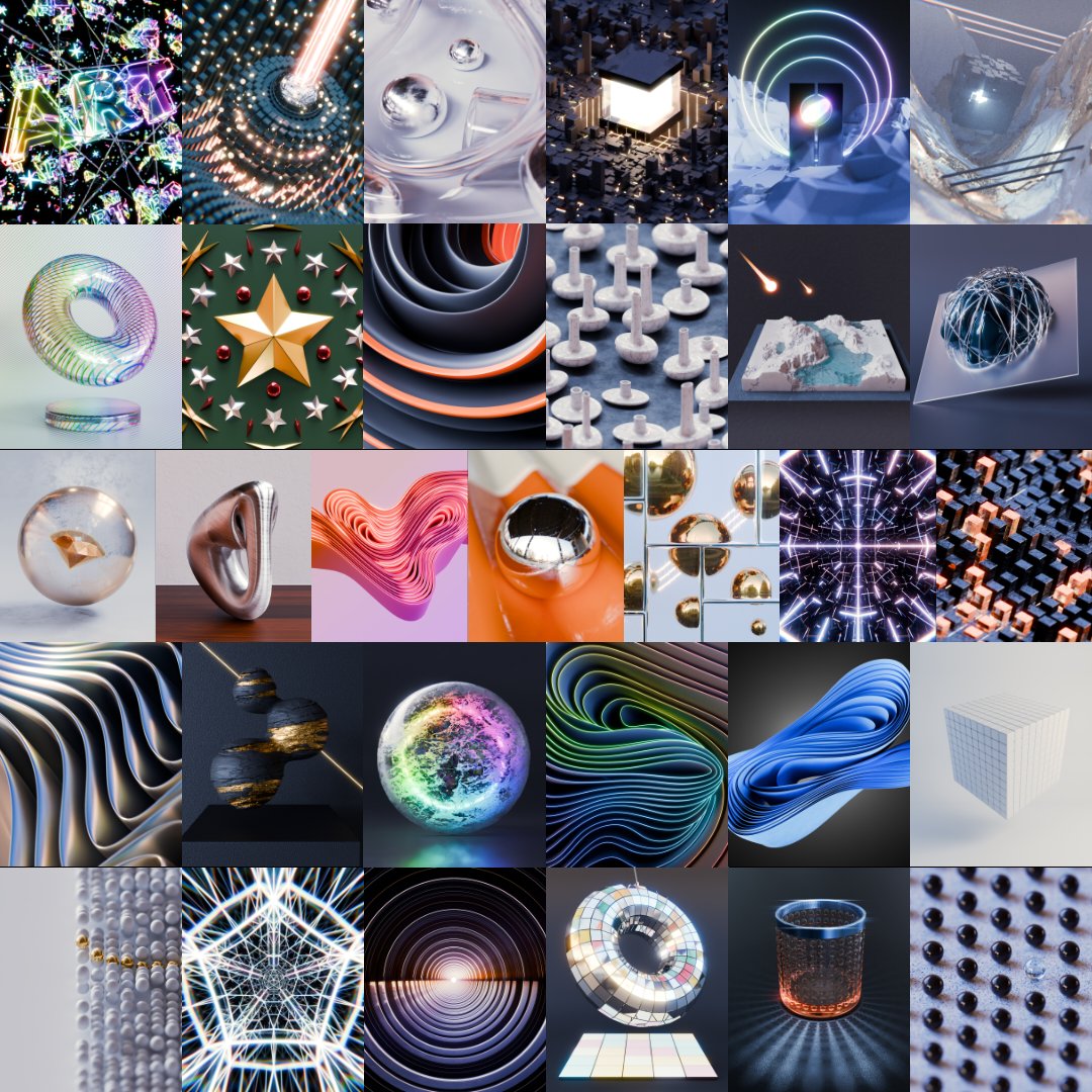 GQBDnet's tweet photo. What an epic end to the year! The December art was so much fun to make! 🥰 Number 994-1024
_
#GQBD #GQBDart #blender3d #blendercommunity #dailyart #december2023 #decemberart #december https://t.co/iQvmCp1j4J