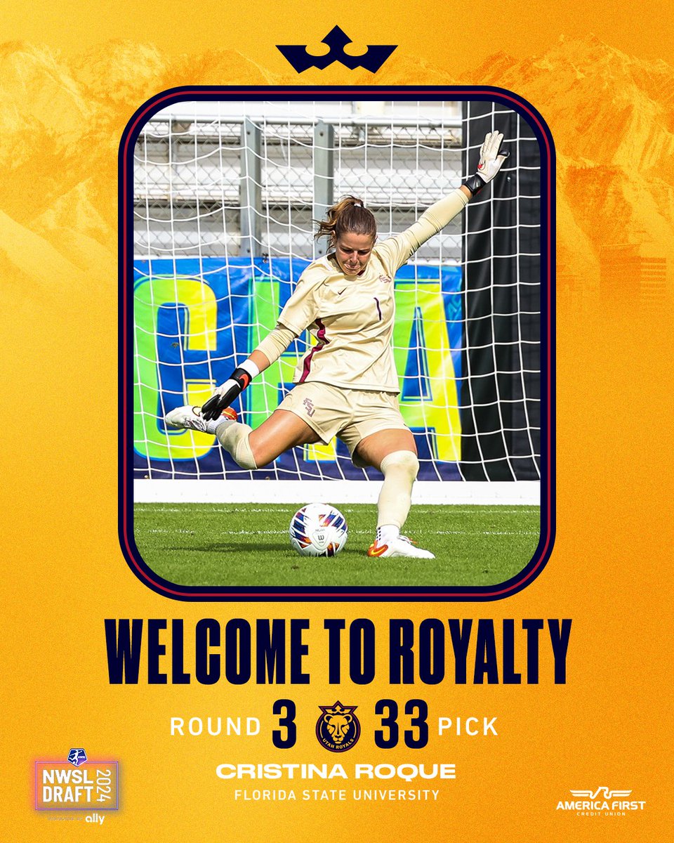 UtahRoyalsFC's tweet photo. Adding this 2023 College Cup champ to our GK Union

Welcome to the Royals, Cristina Roque 👑 https://t.co/PVzbX1oJQl