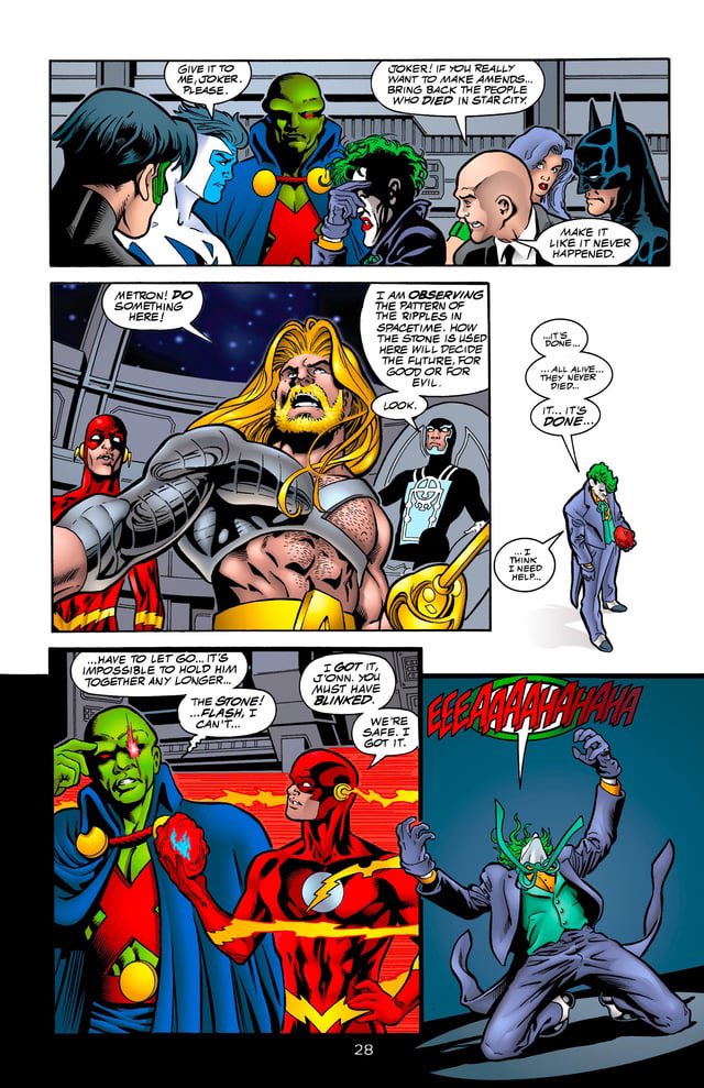 I like that he can only stop Joker being crazy for only a minute because he's that crazy