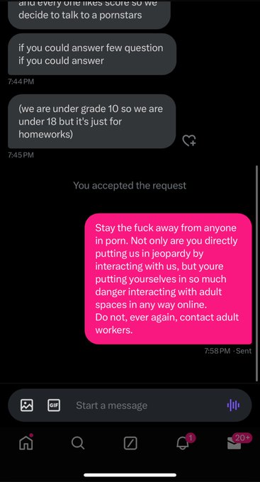 My account is 18 PLUS. All my content is 18 PLUS. I do not condone children interacting with my account