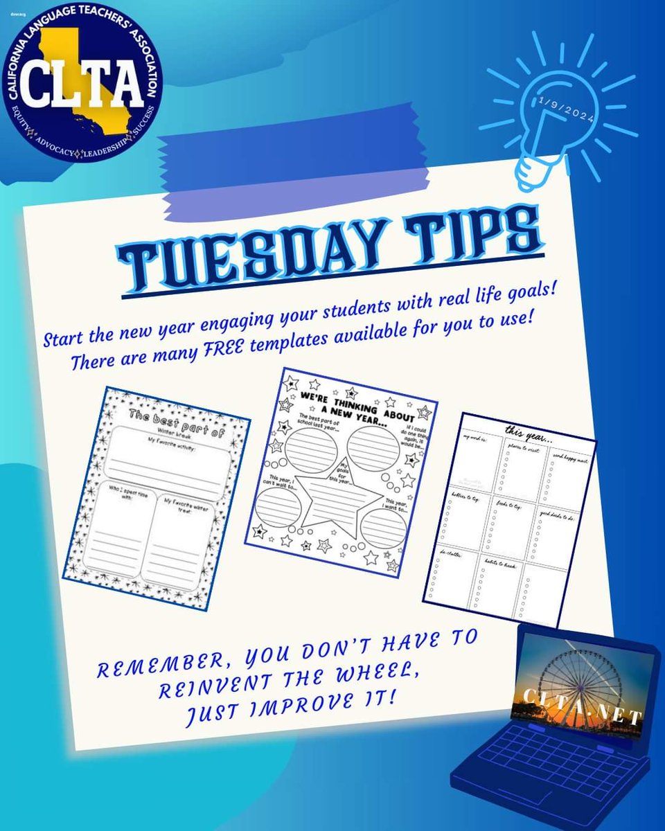 CLTAtweets's tweet photo. Share your tips & tricks to start off the new year with our students! #latepost #engagingstudents #intentions #reflections #goals24 https://t.co/qbY5jpZoma