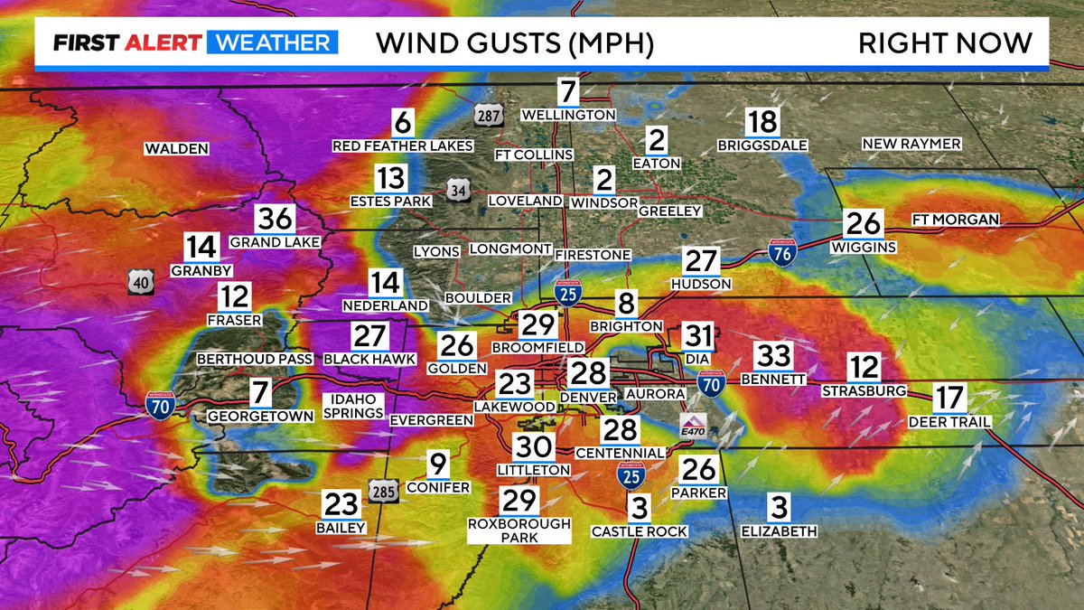 DaveCBSColorado's tweet image. Arctic surge is blasting through the Denver Metro Area! DIA temperature dropped from 30° at 7:05pm to 5° at 9:05pm and is dropping like a rock! Wind Chill temps already below zero and counting! Bring the pets in. #cowx #FirstAlertWX @CBSNewsColorado