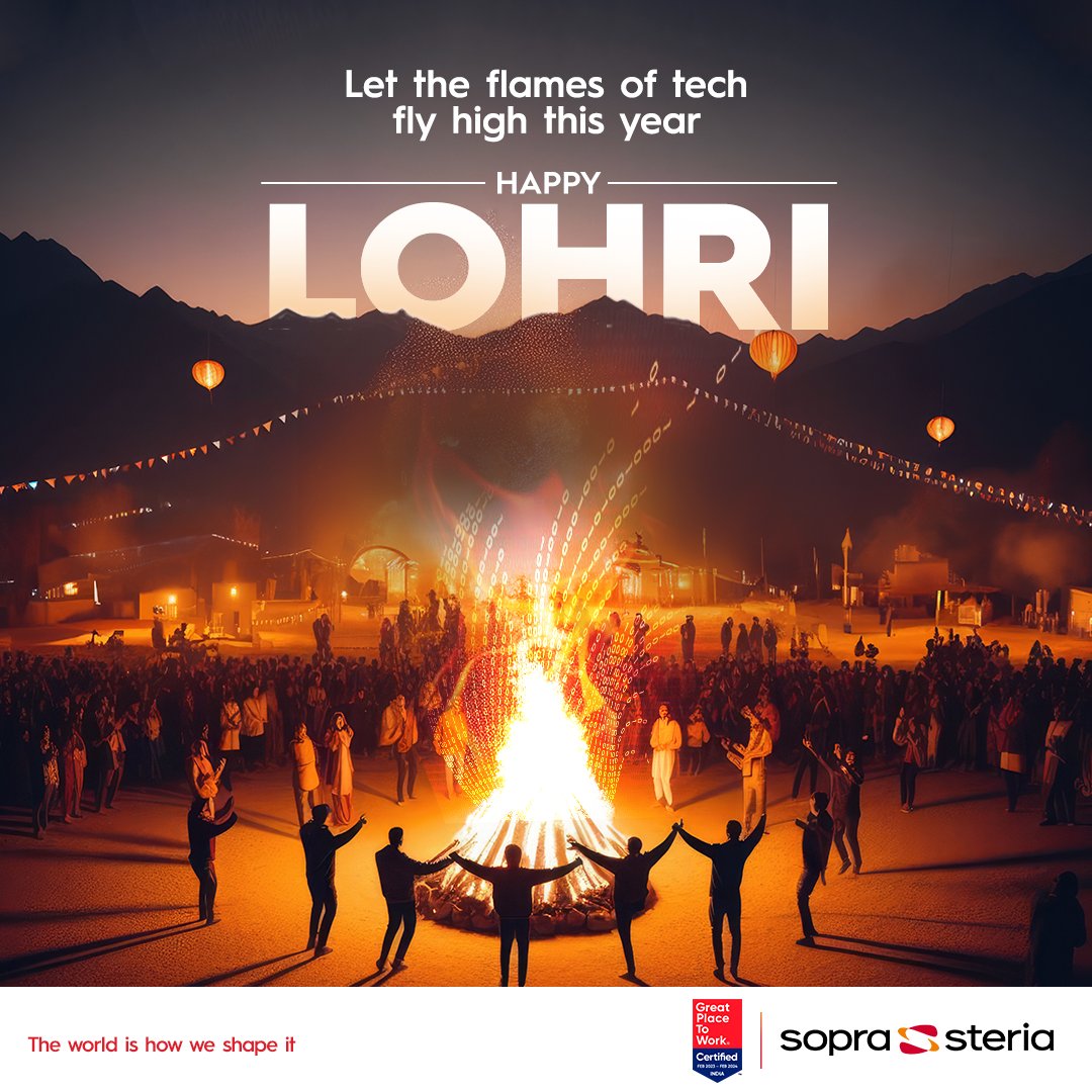 Let the flames dispel the old and bring in the new. On this auspicious day, we look inward to harvest the freshest ideas that can drive disruptive innovation in the tech space. Happy Lohri to all.​

#SopraSteriaIndia #TheWorldIsHowWeShapeIt #Lohri #Festival #Celebration #Harvest…