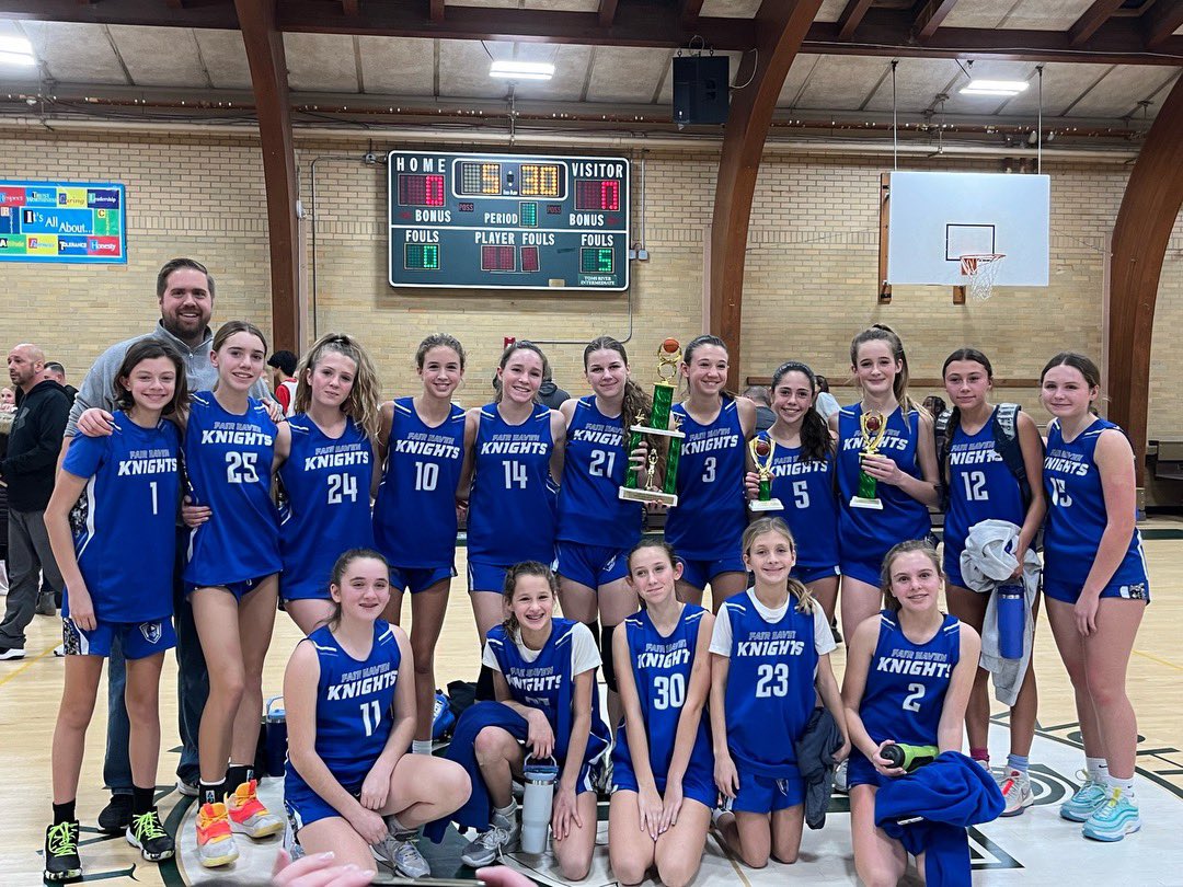 DodichW's tweet photo. The Lady Knights gutted out another win for the St Pete’s Championship Tournament Game! Every round we played was a tight competitive grind and the girls stuck to their game and came out with the win! Congrats to Lily Halpern for making All Tourney team and Cate Zimmerer for MVP https://t.co/Wb5jeY8WFQ