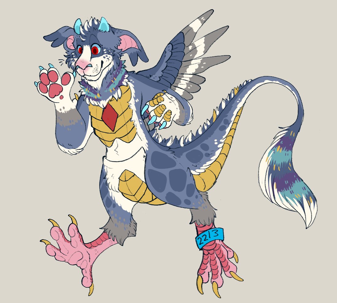 Server_Nurse's tweet photo. Pigeon, my secondary sona got a little revamp
-Muted the colours a bit
-No more grey
-Hair change
-Deer like nose instead of goat like nose
-Feathers grow randomly where his fur is longer
-"Default" Horns point back and are larger
-Pattern change https://t.co/7qB7OpPmpA