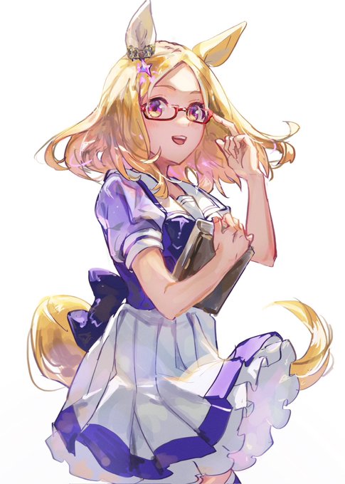 「adjusting eyewear school uniform」 illustration images(Latest)｜2pages