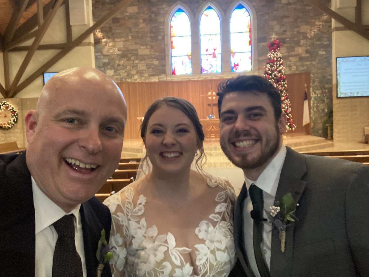 RevShevWLC's tweet photo. Best Thing Today, Jan 12: The winter storm added a little extra excitement, but I was honored to be a part of John & Berkley’s wedding day! #itsagreatdayforawhitewedding #whenJesusisyourmoreyouwillbemerrier #greattacosgreatparty #table15 #besafeouttheretonightfriends https://t.co/hODimD80MN
