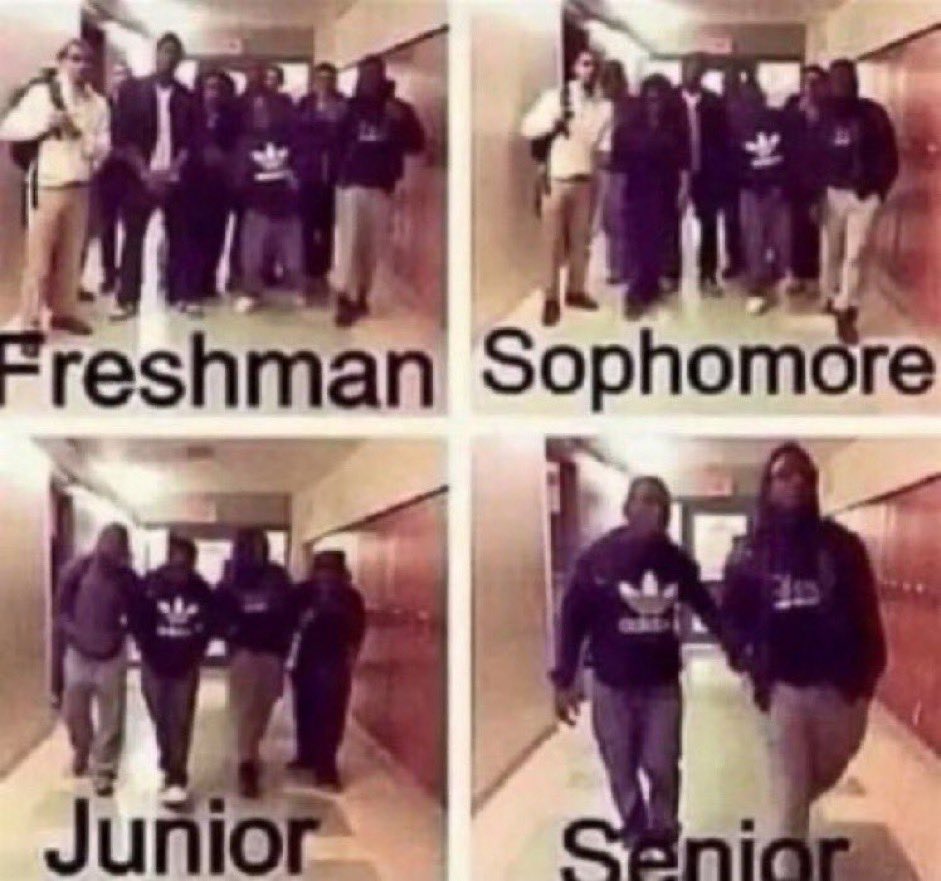 We all saw this meme as freshman’s thinking it wouldn’t happen to us but it did 😂😂😂