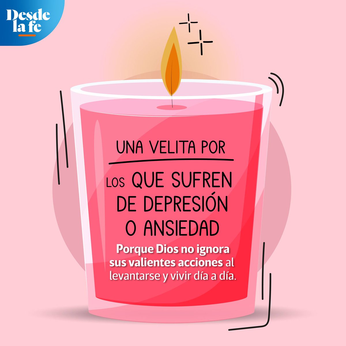 DesdeLaFeMx's tweet photo. Dios no ignora tus valientes acciones. Recuerda: un día a la vez. 😌🕯
Este 13 de enero conmemoramos el Día Mundial de la Lucha Contra la #Depresión, pidamos a Dios por esas personas que día con día luchan contra este trastorno. https://t.co/xMXDEez461