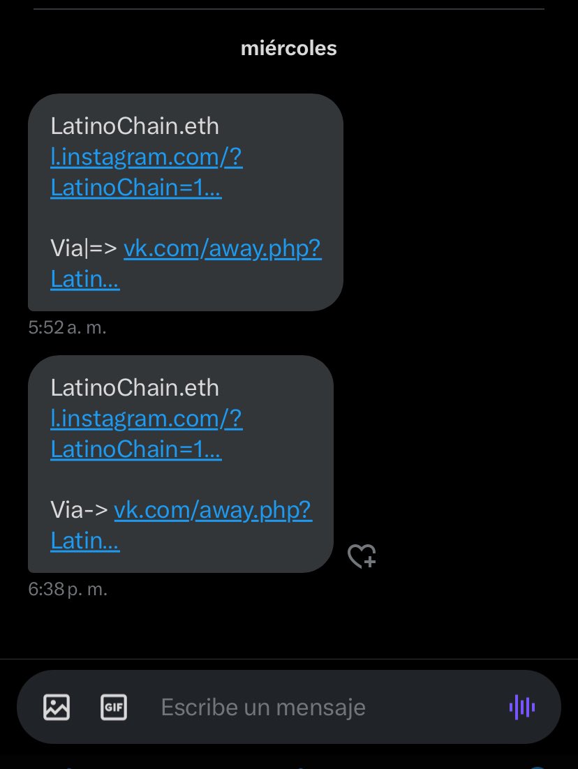 🆘 Mucho cuidado, si recibe estos mensajes por DM, no abra ningún link 📵