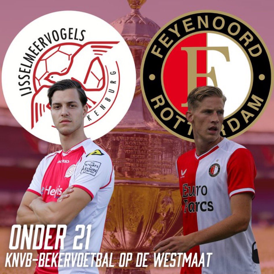 Heerlijke namen in de 1/8 finale voor de <a href="/KNVB/">KNVB</a> beker. Klein Duimpje (<a href="/VVIJV/">IJsselmeervogels</a> ) tegen de Reus (<a href="/FeyenoordO21/">Feyenoord O21</a> ). Wie heeft de mooiste woorden en achteraf de grootste daden?#geenwoordenmaardaden #twitterscheids #zinin