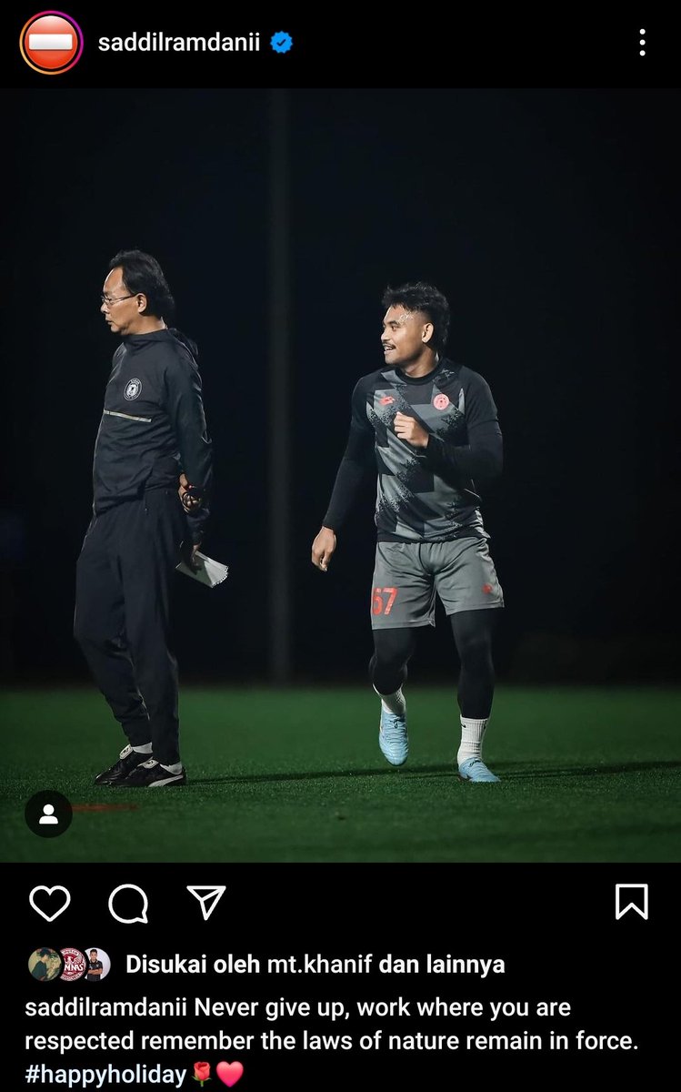 idextratime's tweet photo. "Jangan pernah menyerah, bekerjalah di tempat yang membuat Anda dihormati, ingatlah hukum alam tetap berlaku. Happy holiday."

- Saddil Ramdani 💪🏻 https://t.co/fJzF6kZPSL