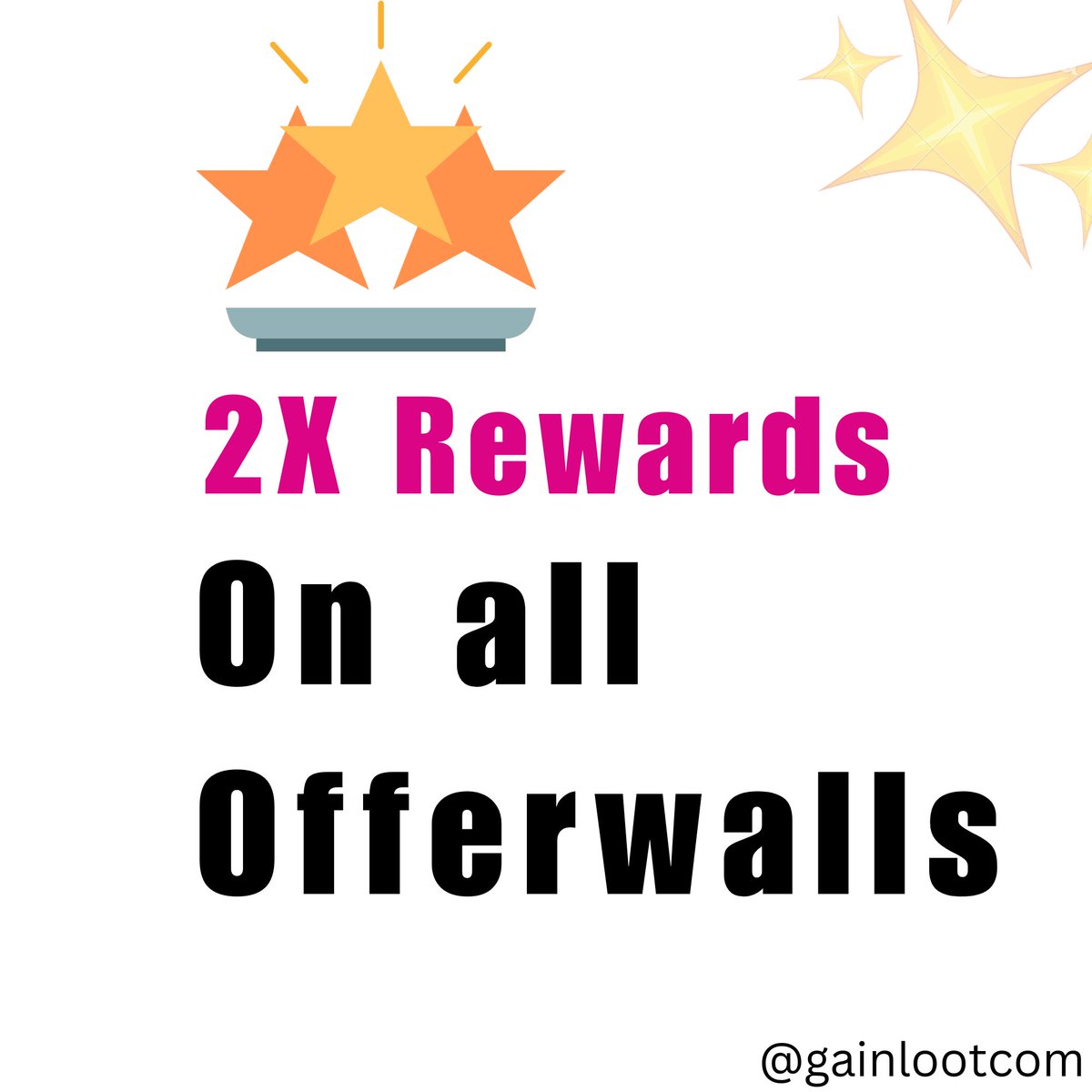 gainlootcom's tweet photo. We just increased 100% rewards on every offerwall for a limited period. Let's gain coins and redeem it for your favorite giftcards, cryptocurrency, and paypal cash.

Click Here: https://t.co/q39zWDRBN4

Thanks,
Gainloot Team https://t.co/5LjbEsfzoi