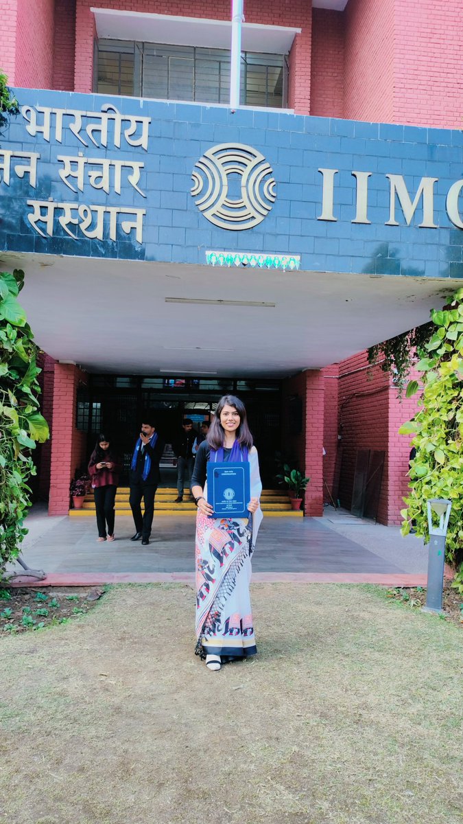 Neha02iimc's tweet photo. In 2021, I had started a journey. The journey of studying in IIMC. And this journey has been completed with #convocation Ceremony held on 10th Jan 2024. I am overwhelmed to be a part of this institute. Thank you #IIMC for this wonderful unforgettable Journey🎓✨
#IIMCConvocation https://t.co/xlLlHhwzkr