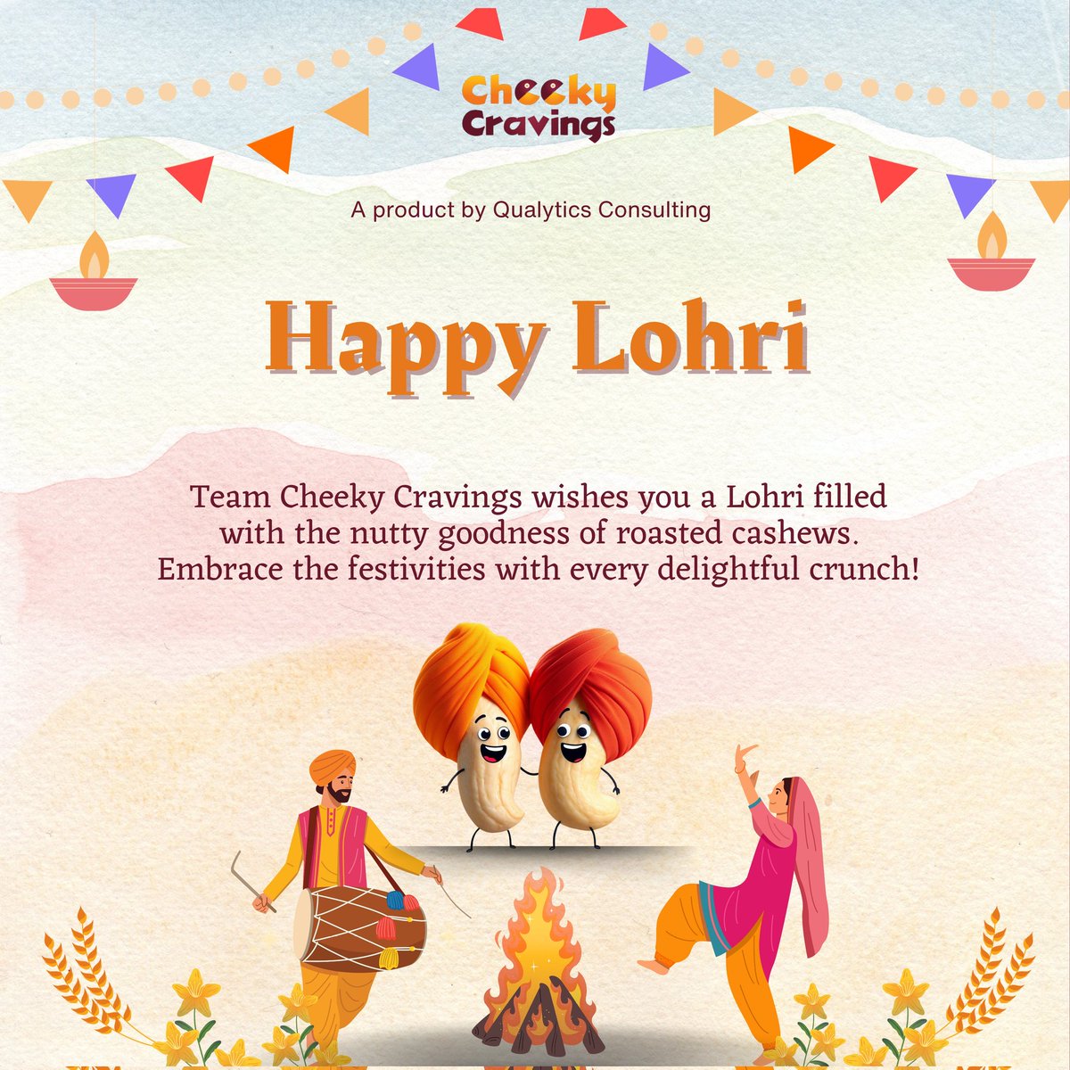 CheekyCravings's tweet photo. Wishing you a joyous Lohri filled with warmth and laughter! Celebrate the festivities with Cheeky Cravings' roasted cashews – a perfect blend of tradition and healthy snacking.

#HappyLohri #FestiveCheers #CheekyCravingsCelebration https://t.co/dKuZK9DyDD