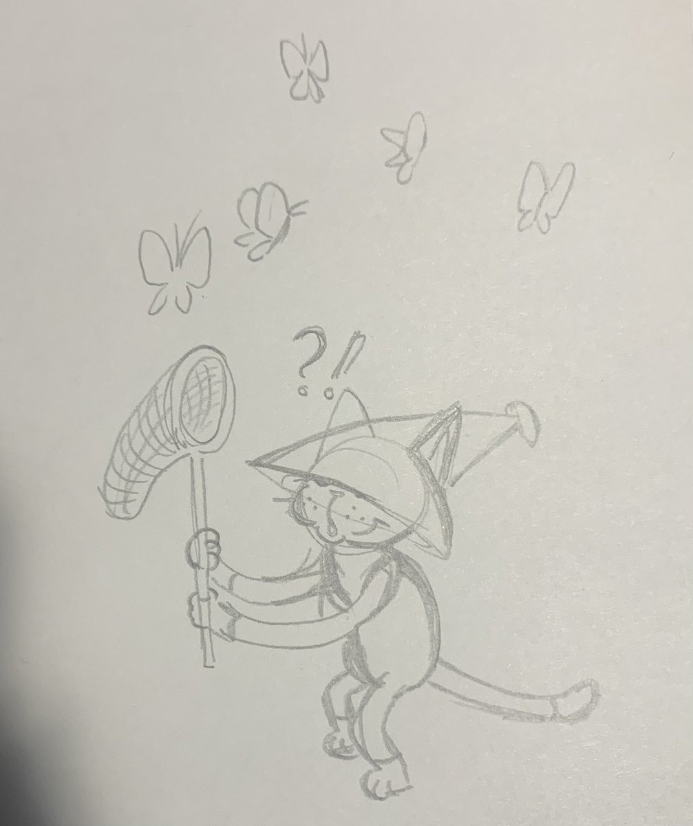 BaumKatze_'s tweet photo. mittens and his first potion ( i regret not bringing my drawing tablet ) https://t.co/7LWkfii79U