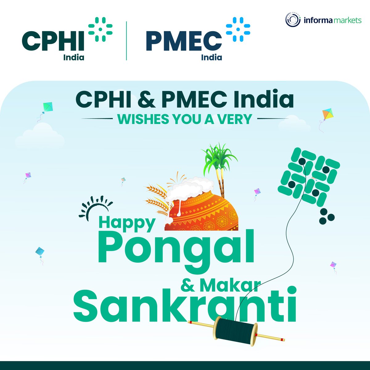 May the vibrance of Pongal and the spirit of Makar Sankranti bring prosperity and illuminate the path for innovation and growth in your pharma journey.

#HappyPongal #HappyMakarSankranti #CPHI #PMEC #PharmaCommunity #PharmaInnovation #PharmaEvent #PharmaIndustry #Innovation