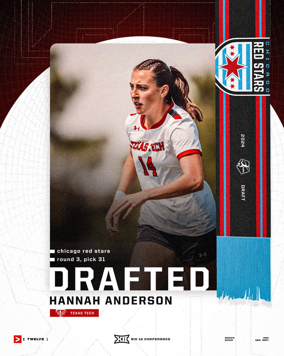 2024 @NWSL Draft ⚽️ Hannah Anderson: a defender from @TexasTechSoccer #Big12SOC | @chicagoredstars