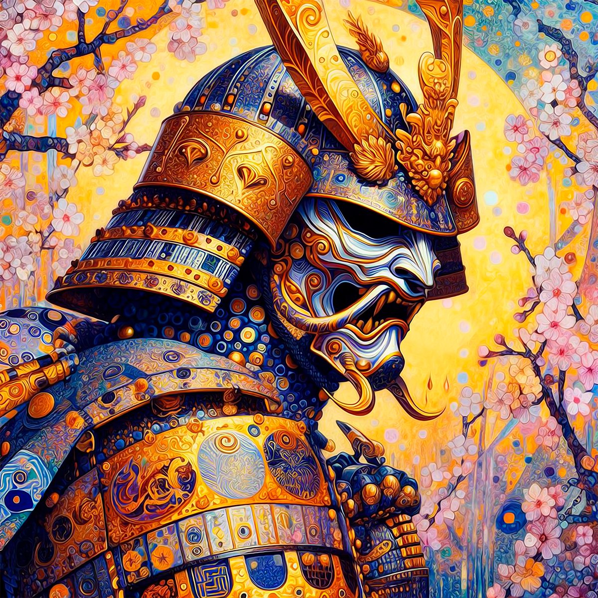 ArtisansNft's tweet photo. 🌸🗡️Warrior of Spring🗡️🌸

A stunning #artnouveau #NFT fusing #Klimt’s style and #Japanese #folklore. A samurai in golden armor stands among blossoming #sakura, symbolizing the transience of life. 
https://t.co/IehmW7LTqF

#Solana #NFTCommunity #SolSea @SolSeaNFT #8K https://t.co/q1qZeUCNxX
