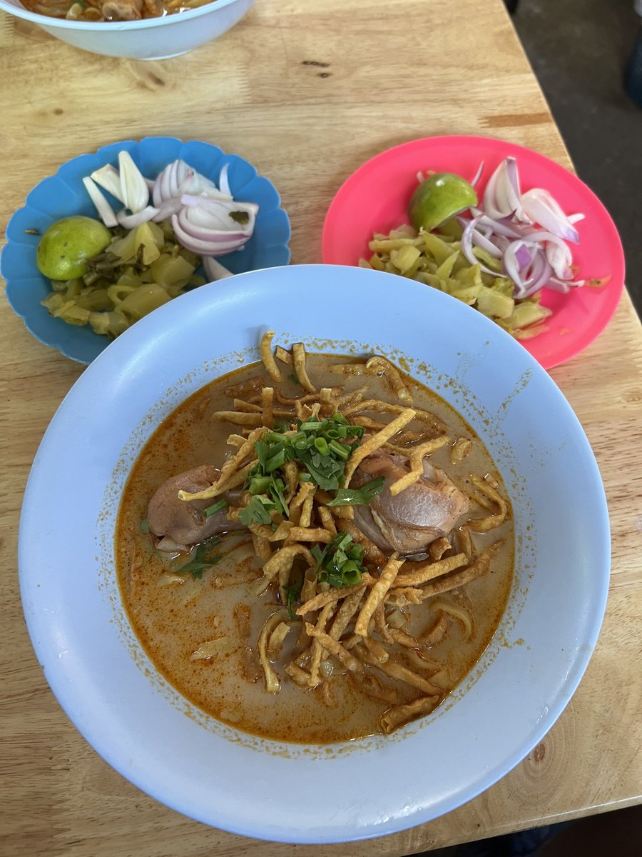 kjorg50's tweet photo. @PhilRosenthal you are famous! On the wall at the Khao Soi shop in Chiang Mai! It was soooo good but so spicy 🥵 https://t.co/zrC7xYH9ii