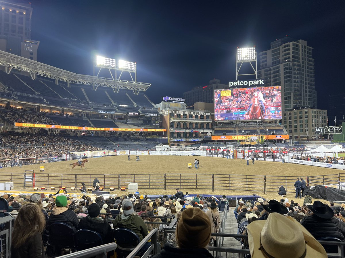 mrodgers25's tweet photo. San Diego Rodeo is awesome! Too bad you can’t hear anything said on the sound system! 🤯#sandiegorodeo (we tried 4 levels at Petco) best location is top level - section 300’s) https://t.co/wAZwfsZSDx