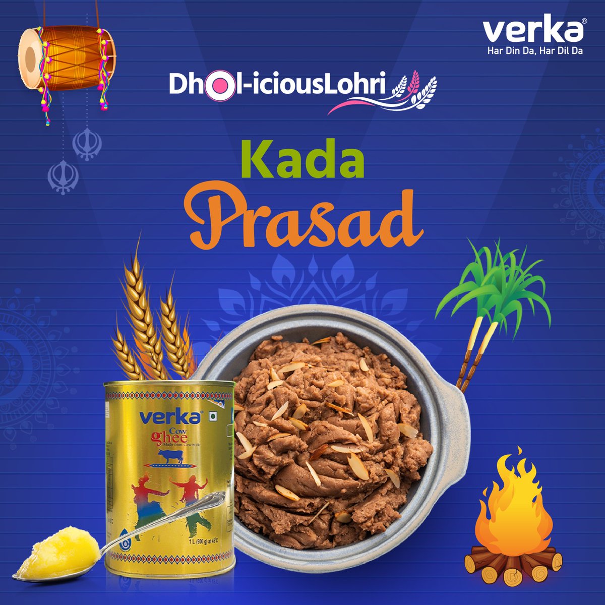 Verka_Coop's tweet photo. Verka Ghee ghar aaye to lohri ka swaad delicious ho jaye. Ye Lohri #DholiciousLohri
.
#VerkaKheer #VerkaCowGhee #Verka #HarDinDaHarDilDa #VerkaMilk #Punjab #VerkaGold #VerkaShakti #VerkaButter https://t.co/BelAQ7aHDg