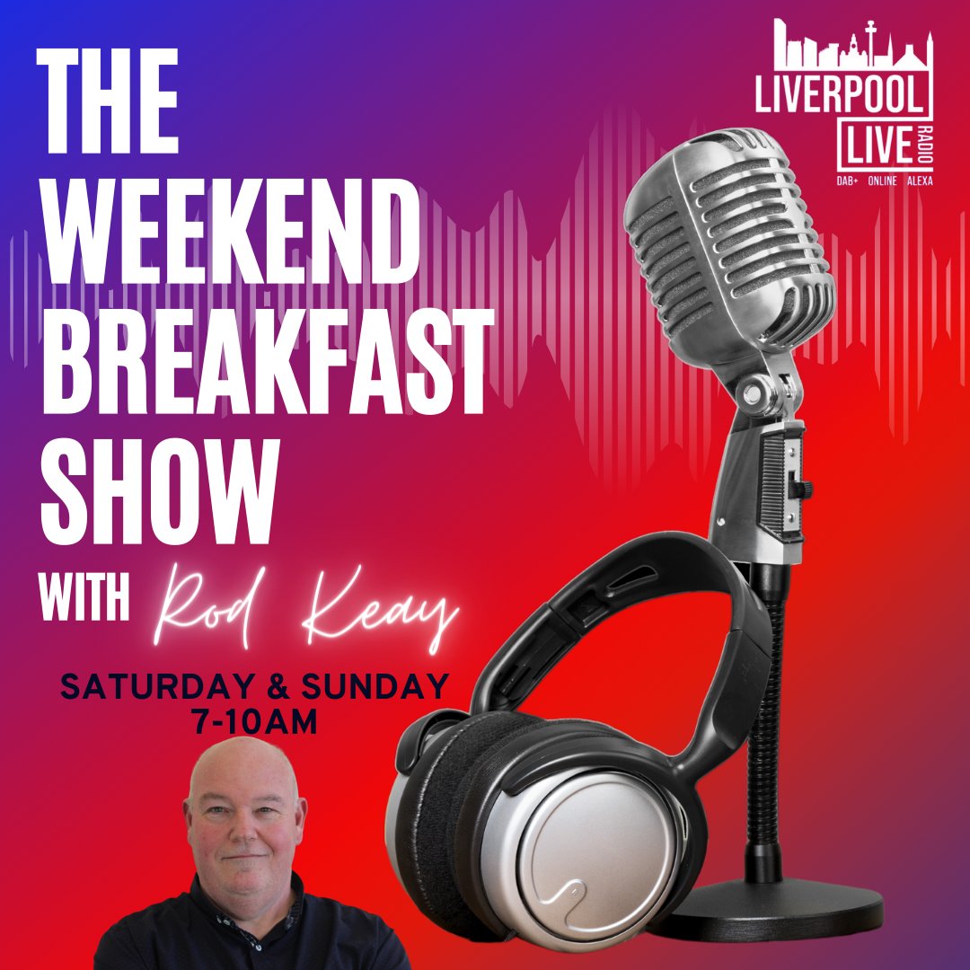 LiverpoolLiveRD's tweet photo. Start your #morning off right with the big fella himself...... Rod Keay, hosting the #Liverpoollive #weekend breakfast show! Tune in for all the usual #features, latest #news, #weather, and #fun conversation to kickstart your #Saturday. 
#local #radio #northwest #tunein #onair https://t.co/AQ9puu8yf0