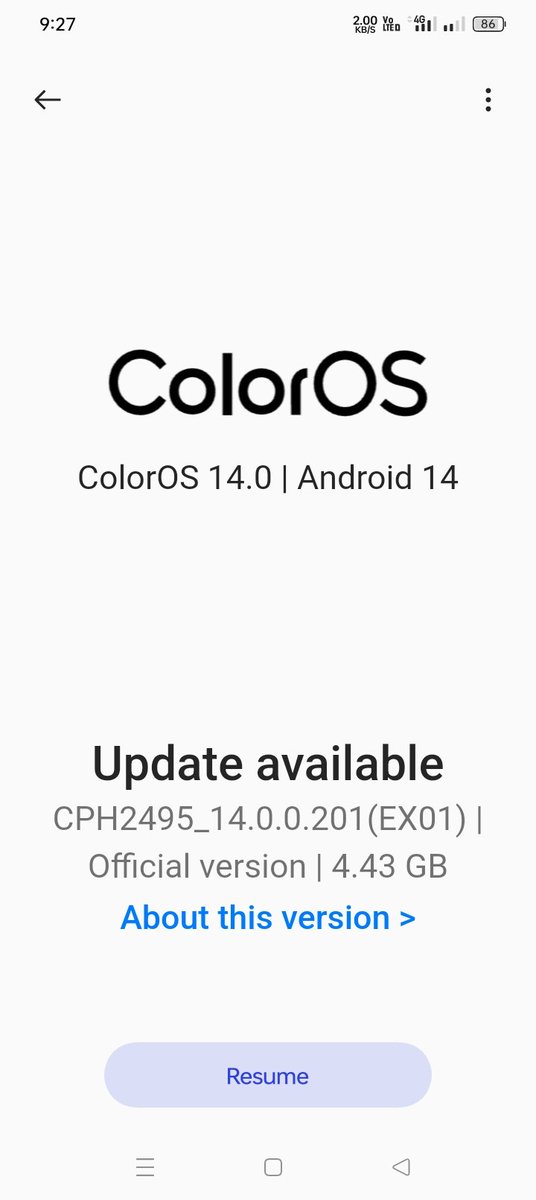 PoojithReddyN's tweet photo. Don't share any fake any update named like official update @OPPOIndia  ur agent said we didn't release any update like Android 14 to any user https://t.co/jJbYdZDyuZ