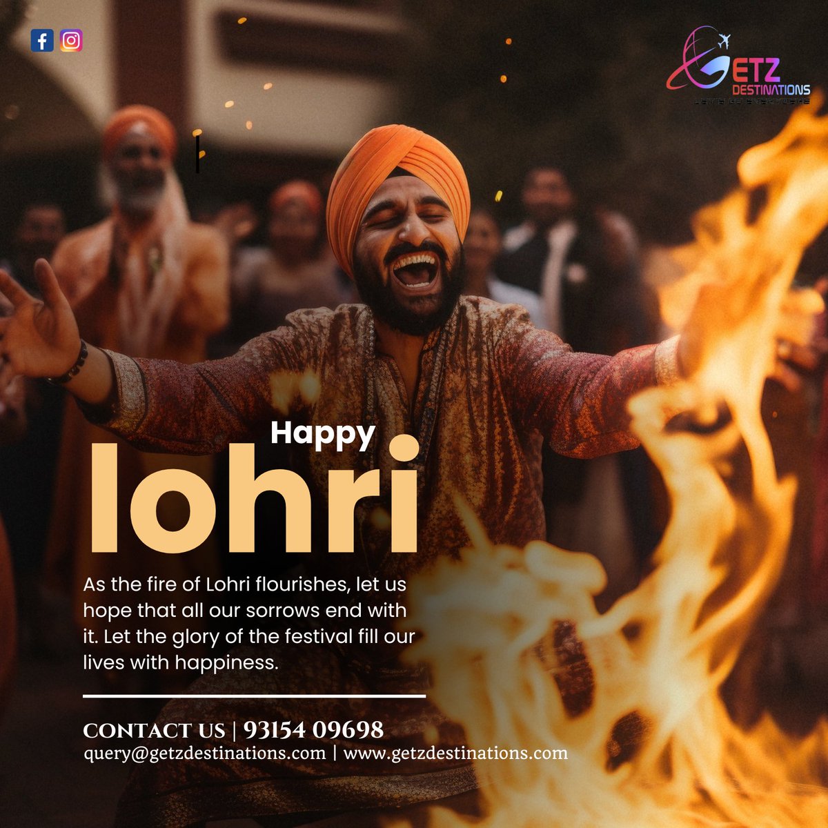 getzdest's tweet photo. Wishing you all a happy and prosperous Lohri filled with laughter and love. 

May your bonfire be as lit as your dance moves  and your popcorn as popping as your jokes! Happy Lohri

#HappyLohri #FestivalVibes https://t.co/b2gOiu3zQD