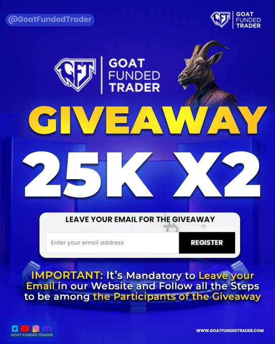 devender_fx's tweet image. Giveaway time 📣
2x25k Challenge account with @GoatFunded 
Rules for entry⬇️:    
1) Follow @devender_fx @GoatFunded and  @EdwardXLreal 
2) What makes 'Goat Funded' stand out?
3) Like and rt 💚🔄