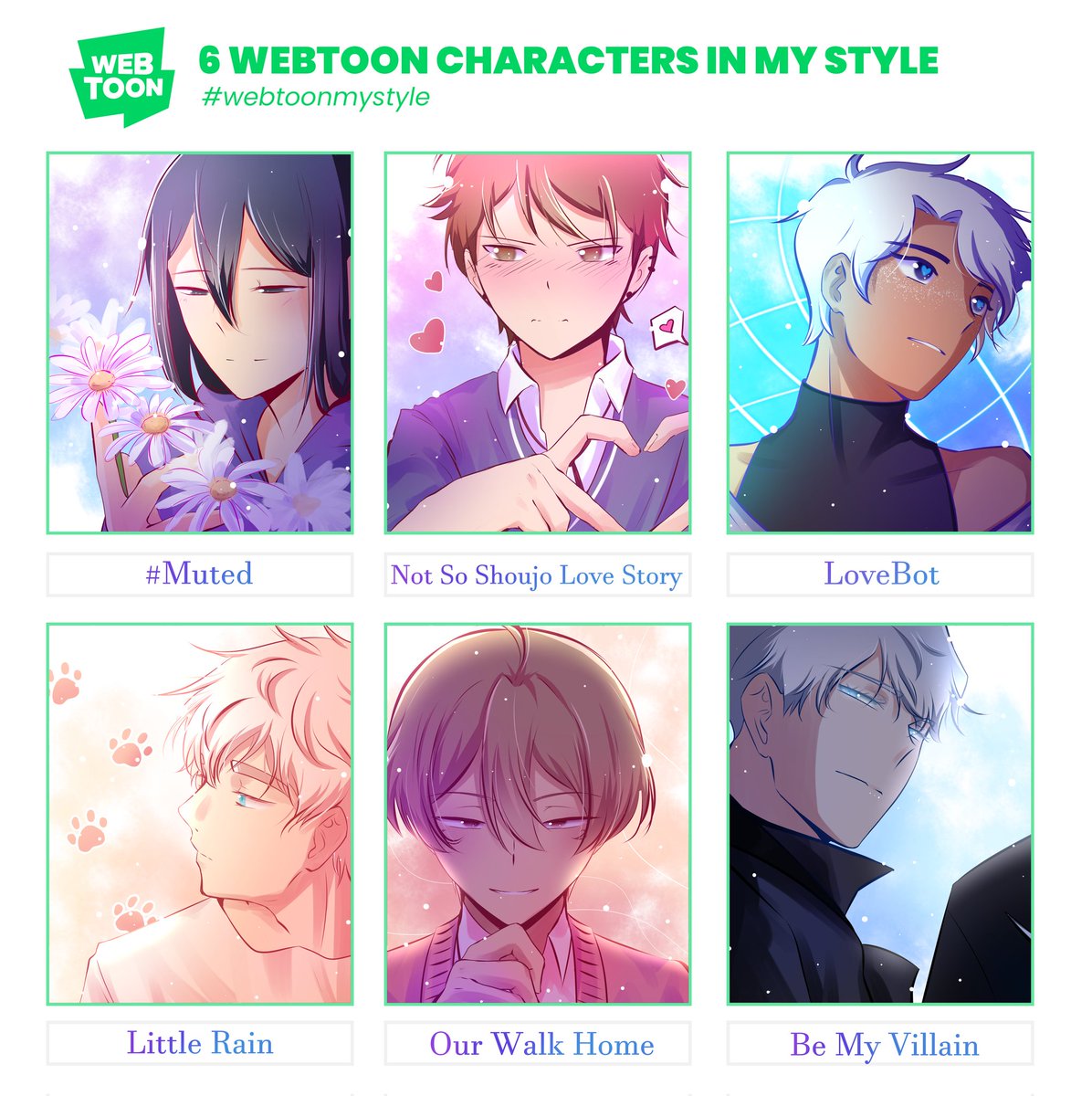 ChocolateAndT's tweet image. #webtoonmystyle for #CANVASWeek2024 featuring Originals series that were once on Canvas! 😊 I tried to choose webtoons I love yet haven't made any or made little fanart for :) Hope you like!

Series names and credits in comments!

#webtoonfanart