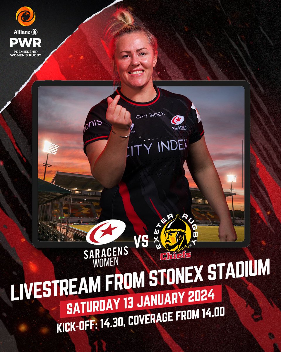 🎤 Make sure to tune in from 2️⃣pm to catch all the action 𝗟𝗜𝗩𝗘 from StoneX Watch here 👉️ bit.ly/3tKV7CM #YourSaracens💫