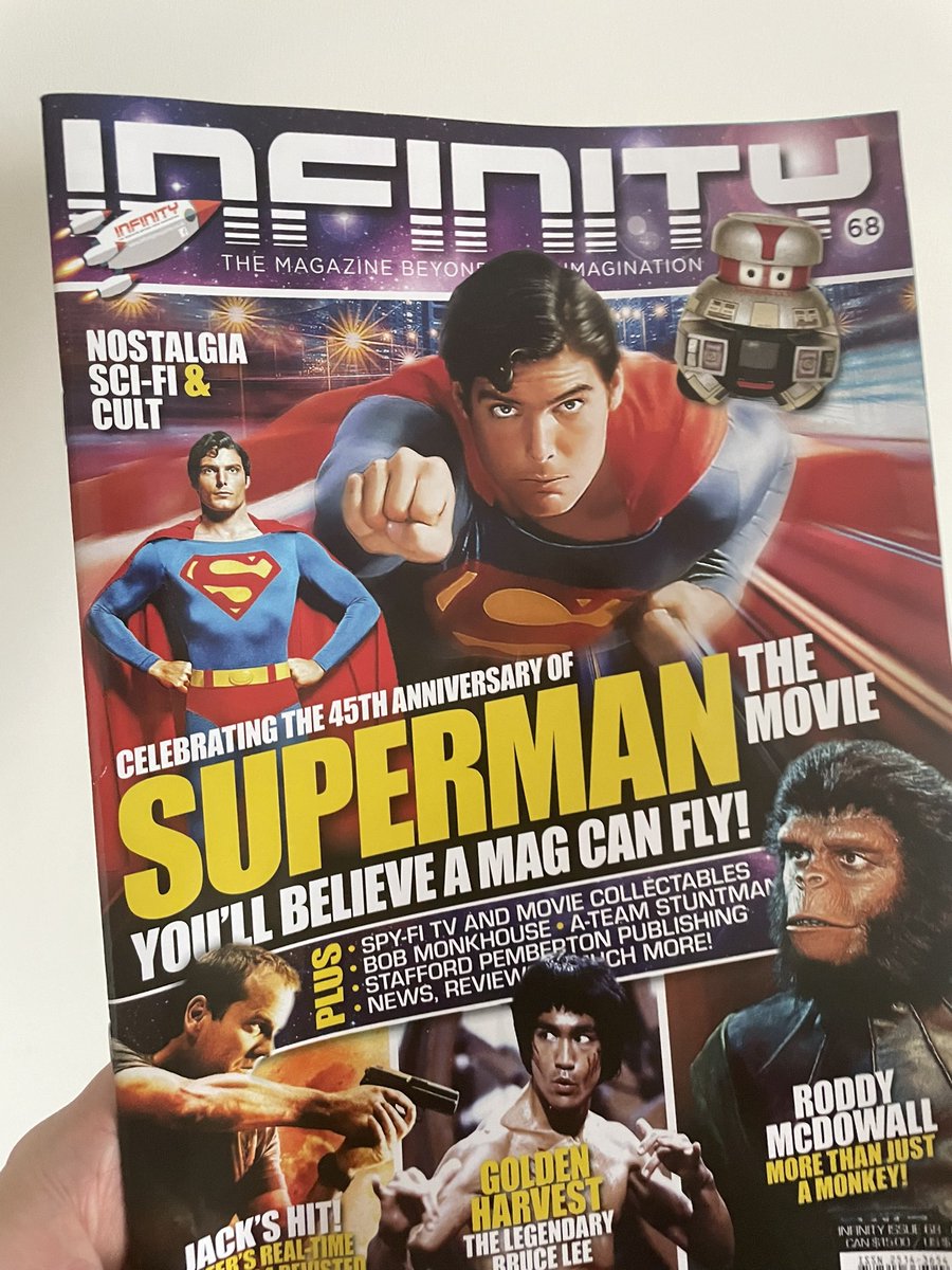 mattsmoviesand1's tweet photo. Thoroughly enjoyed the article celebrating the 45th anniversary of SUPERMAN THE MOVIE in Infinity Magazine! It even includes a heart warming interview with the beautiful @TheValPerrine 👏🏻👏🏻👏🏻👏🏻👏🏻👏🏻
#Superman #RichardDonner #InfinityMagazine #DC #dccomics #youllbelieveamancanfly https://t.co/tmQgwo5BzD