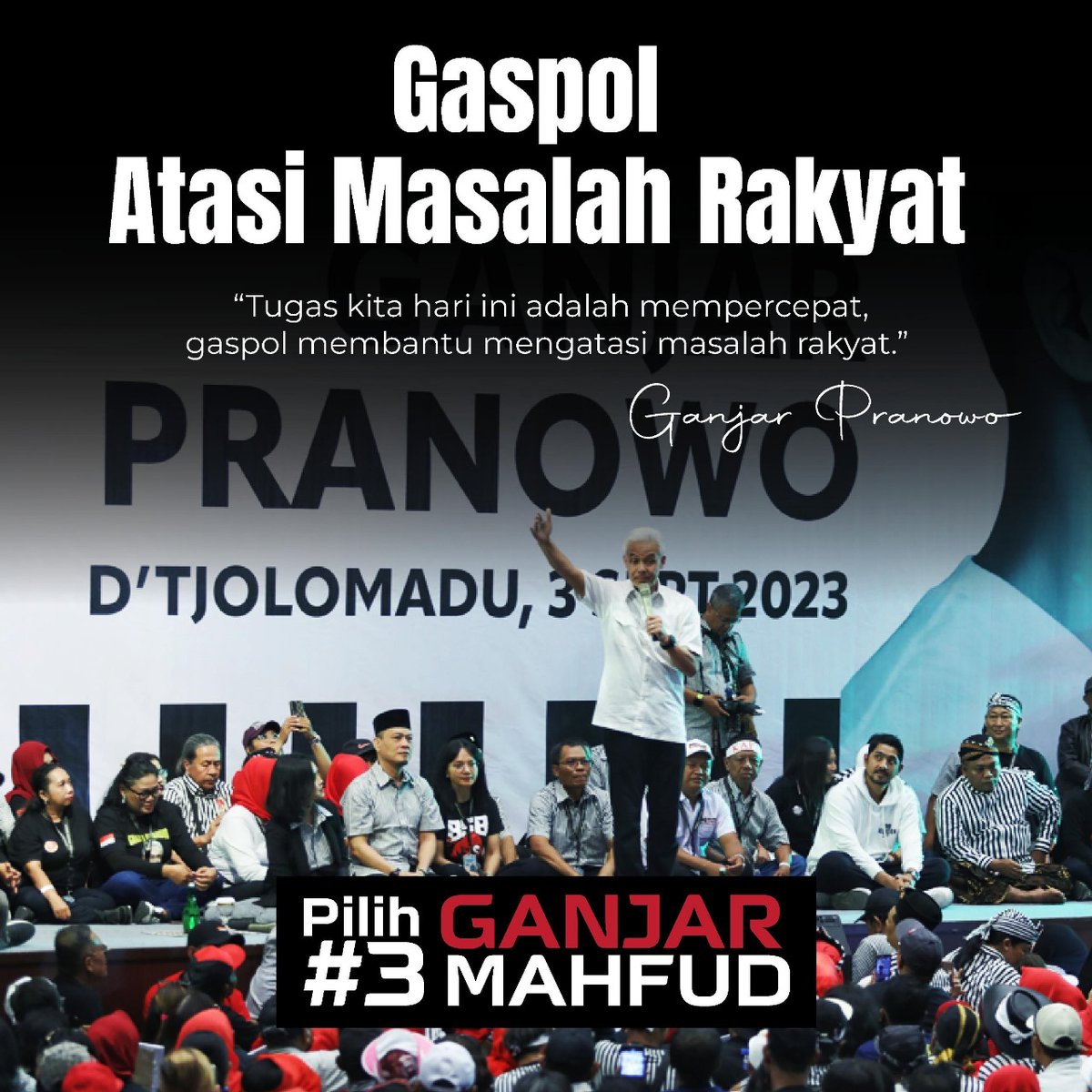 🧱  Ganjar Mahfud Hebat #Coblos3 #3GM #DuluJokowiSekarangGanjar DiTPSpastikan AYAHBowoGBRAN Pak Ganjar adalah pemimpin yang sangat dibutuhkan masyarakat Indonesia, yaitu melayani rakyat