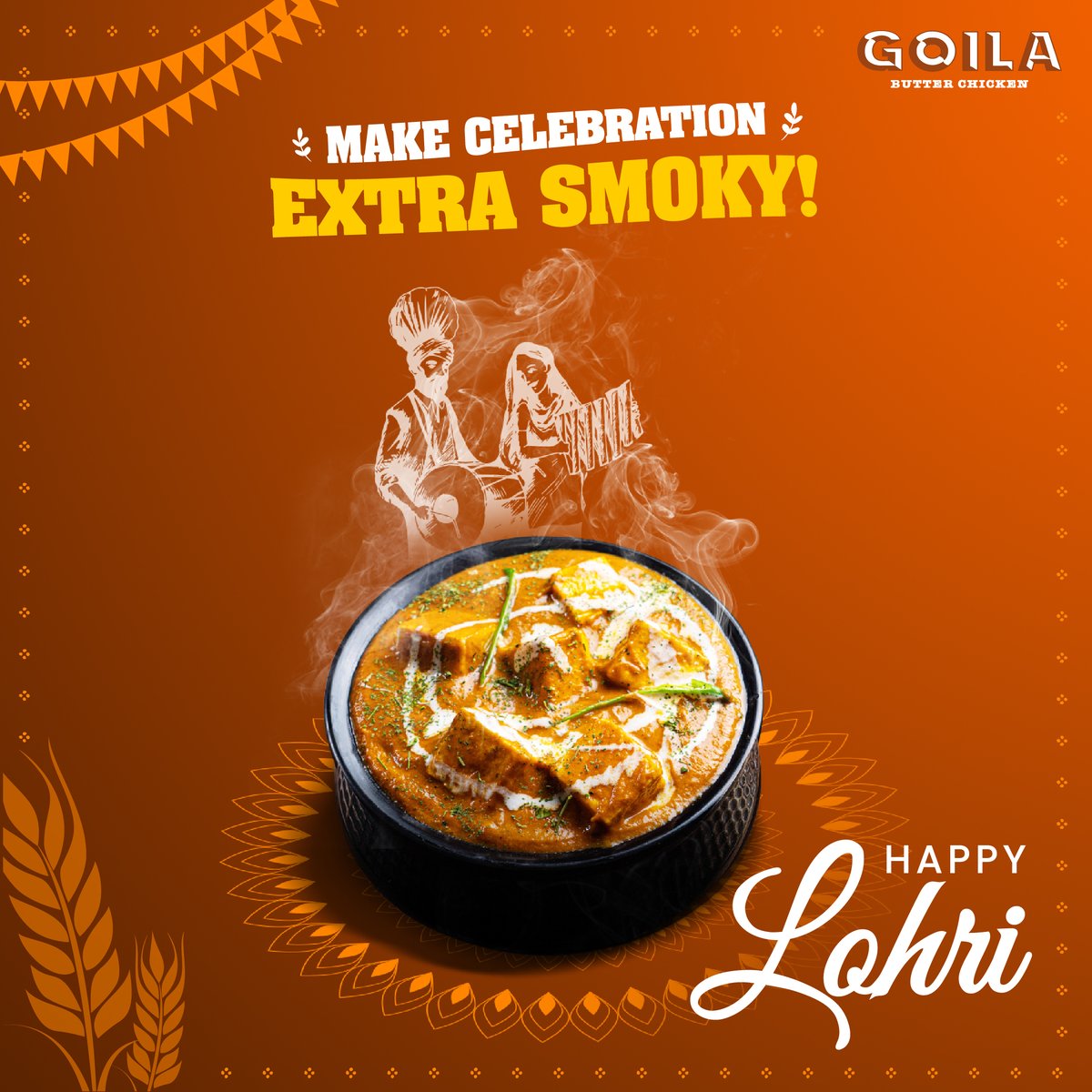 GoButterChicken's tweet image. May your Lohri be enveloped in the enchanting smokiness, creating a celebration filled with warmth and unforgettable flavors! Wishing you a joyous and Happy Lohri!

#GoilaButterChicken #GBC @SaranshGoila #HappyLohri #Lohri #Festival #Food