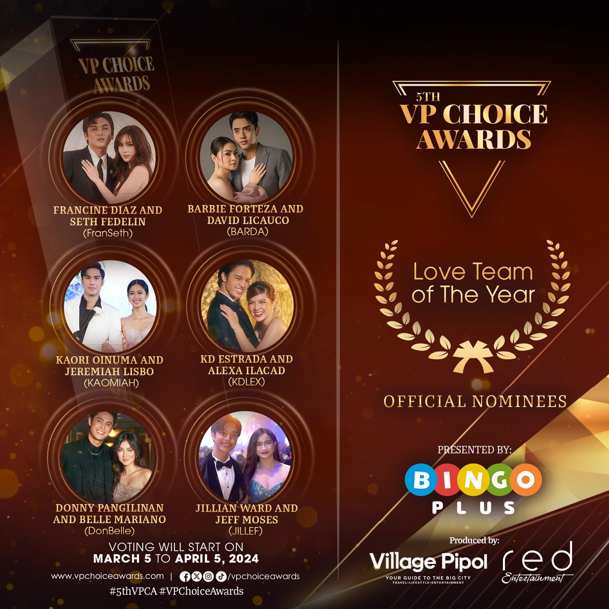 BarDa is one of the official nominees for Love Team of the Year! 💜

voting will start on march 5 to april 5, 2024. get ready!! 

#BarDa • BarDa