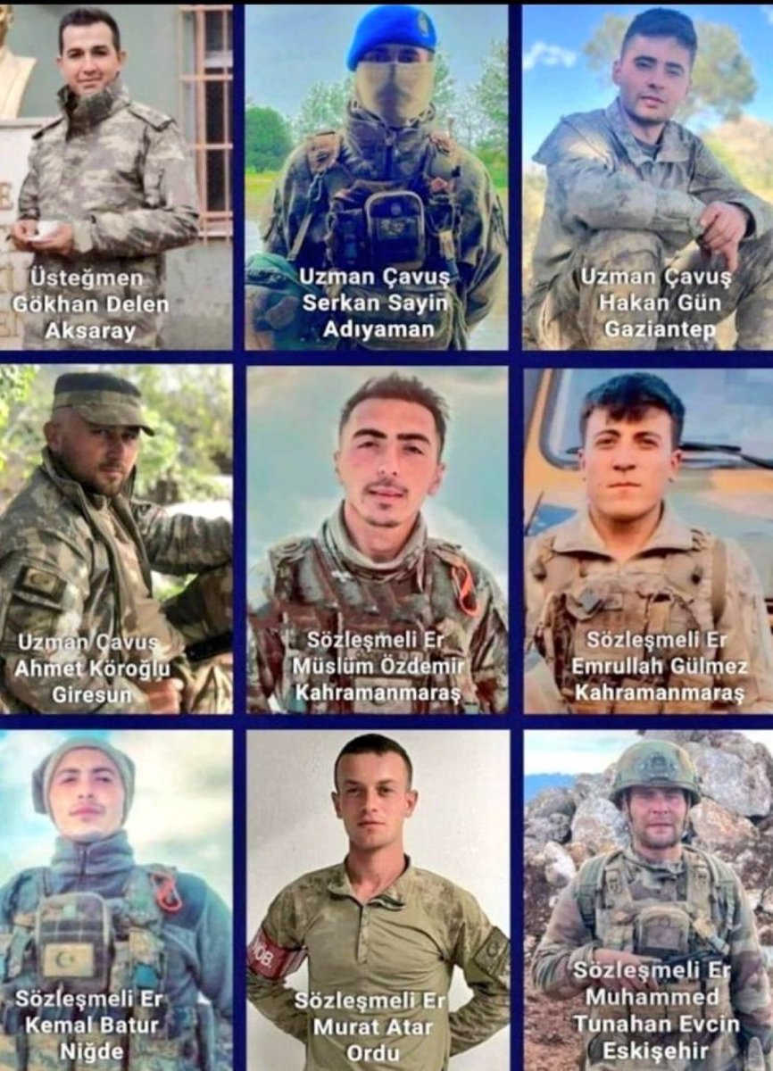 Cenap101's tweet photo. Bu topraklar ilelebet bize vatan olsun diye 9 yiğidimiz daha toprağa tohum diye düştü. 

Rabb'im şehadetinizi kabul etsin

Şehitlerimize Allah'tan rahmet yakınlarına sabır versin inşallah.

Vatan sağolsun. https://t.co/gaBXRxRyMr