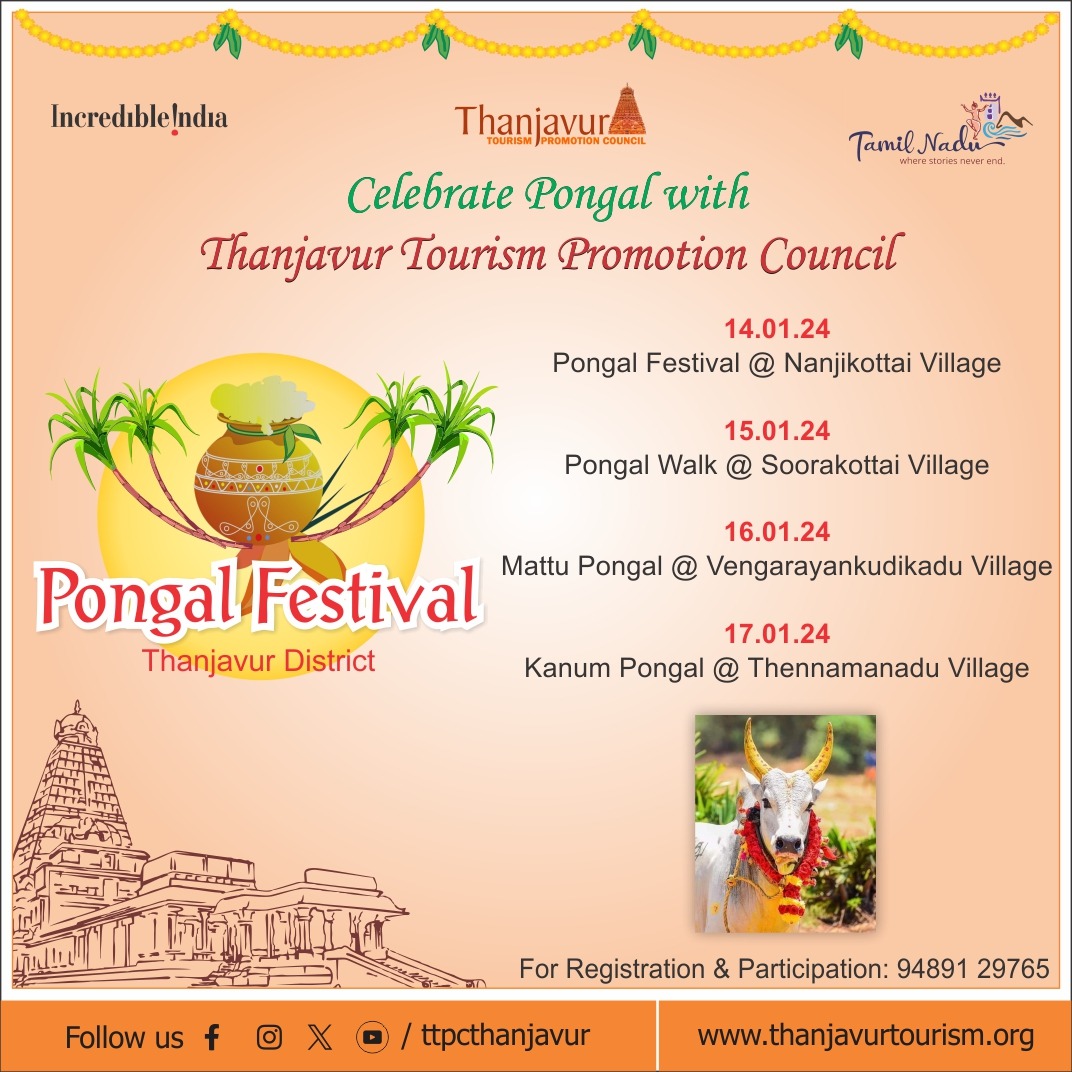 Welcome to experience & enjoy the Pongal Festival in our Villages along with Thanjavur Tourism Promotion Council... #thanjavur #pongalfestival #pongal #festivalsofindia #mattupongal #tntourism #tntourismoffcl #wherestoriesneverend India Tourism - Chennai