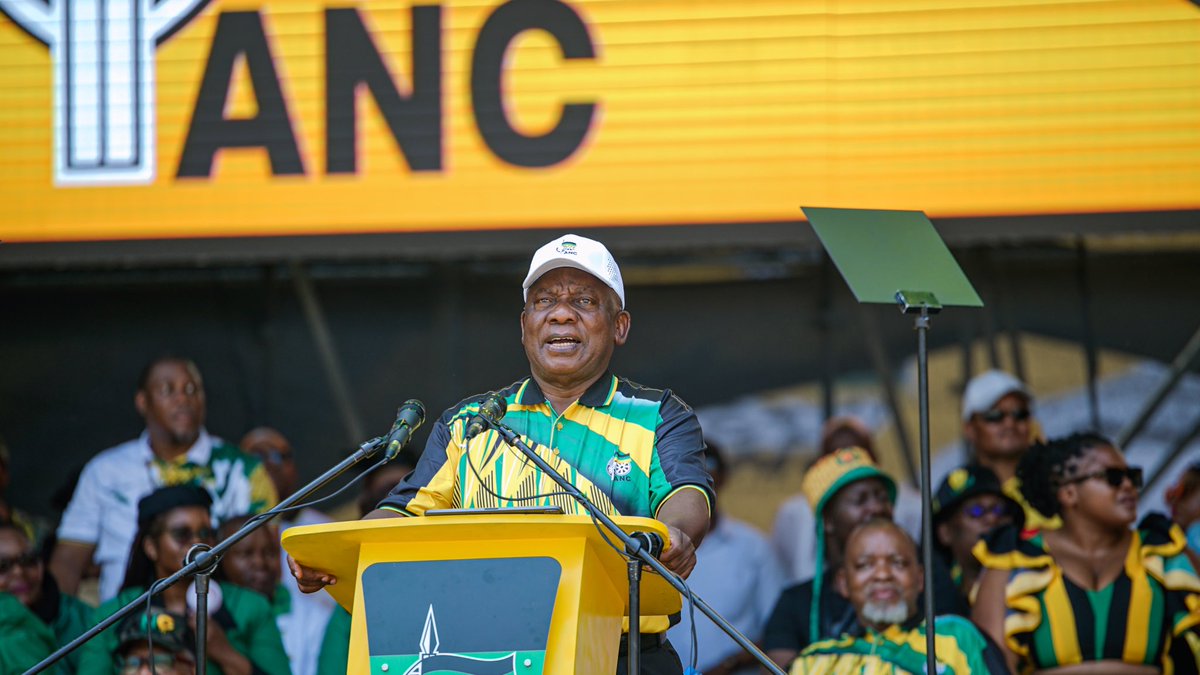 MbalulaFikile's tweet photo. ANC President, Comrade Cyril Ramaphosa, delivers this year’s January 8 Statement at Mbombela Stadium in Mpumalanga. 

  #ANC112 #ANCNECinMP #RegisterToVoteANC #IAmANC https://t.co/g8bPd5JSdS