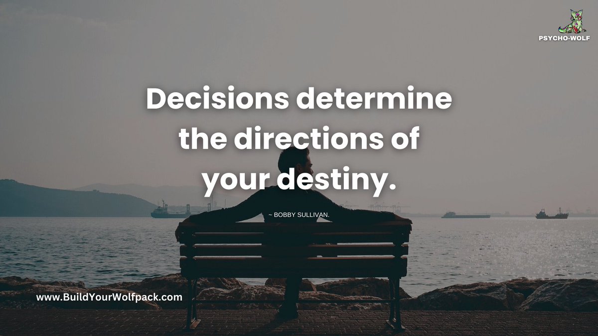 PSYCHOWOLFPACK1's tweet image. Decisions are the compass that guide us towards our destiny. So make 'em wisely and watch your path unfold ✨ #ChooseYourFate #DestinyAwaits