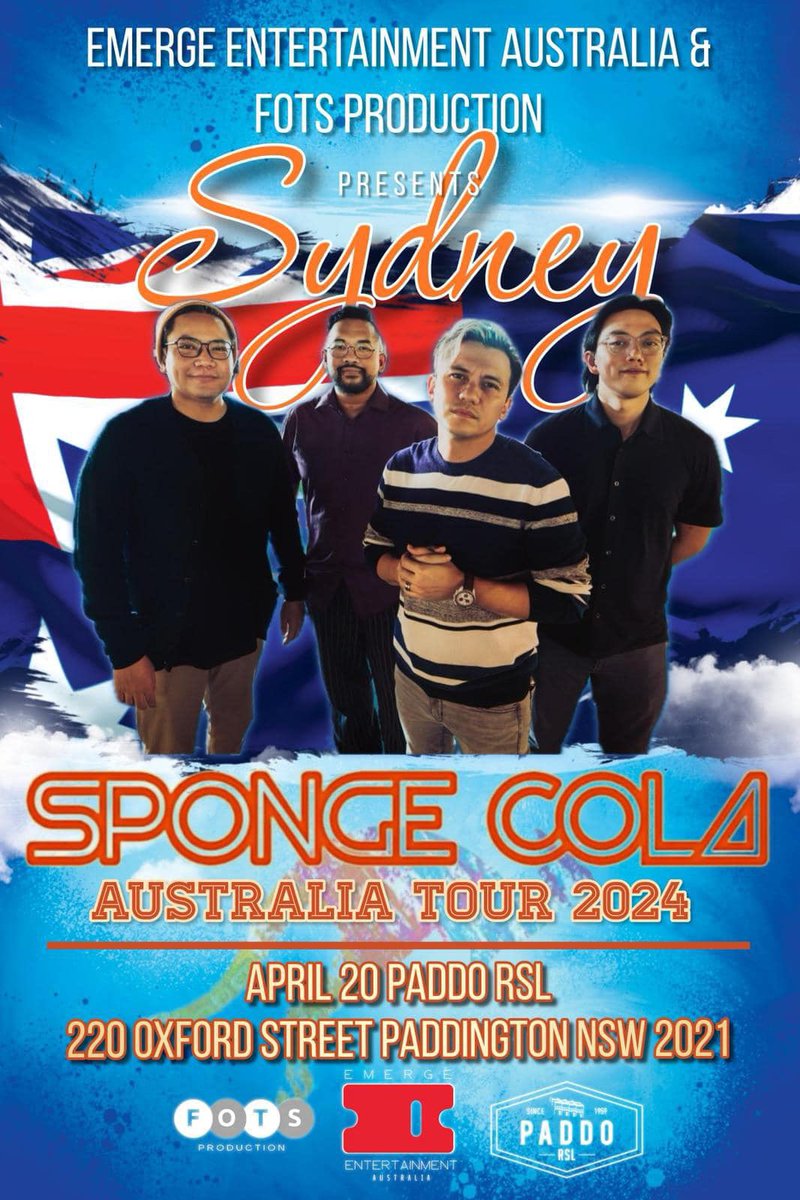 Sydney! Get your tickets here: tinyurl.com/SpongecolaSydn…