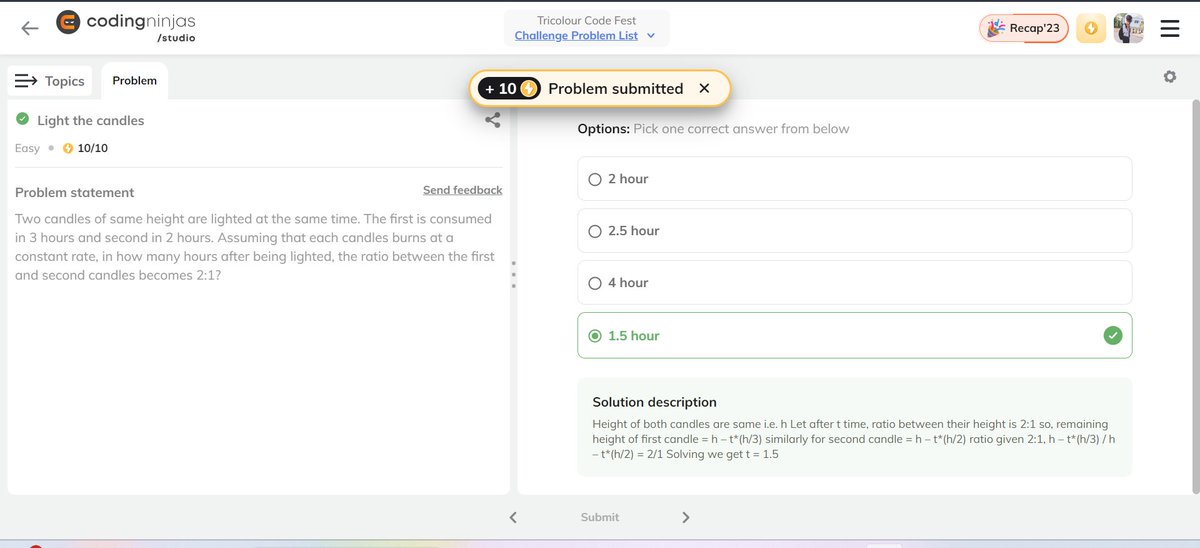 Coder_Shelby_7's tweet photo. Completed #Day10 from #24DaysOfCode - 𝐓𝐫𝐢𝐜𝐨𝐥𝐨𝐮𝐫 𝐂𝐨𝐝𝐞 𝐅𝐞𝐬𝐭 _ @CodingNinjasOff
Excited to grap some good practise over technical knowledge ....              

#buildinpublic #ProblemSolving #100daysofcodechallenge https://t.co/YWVoxpa5ao