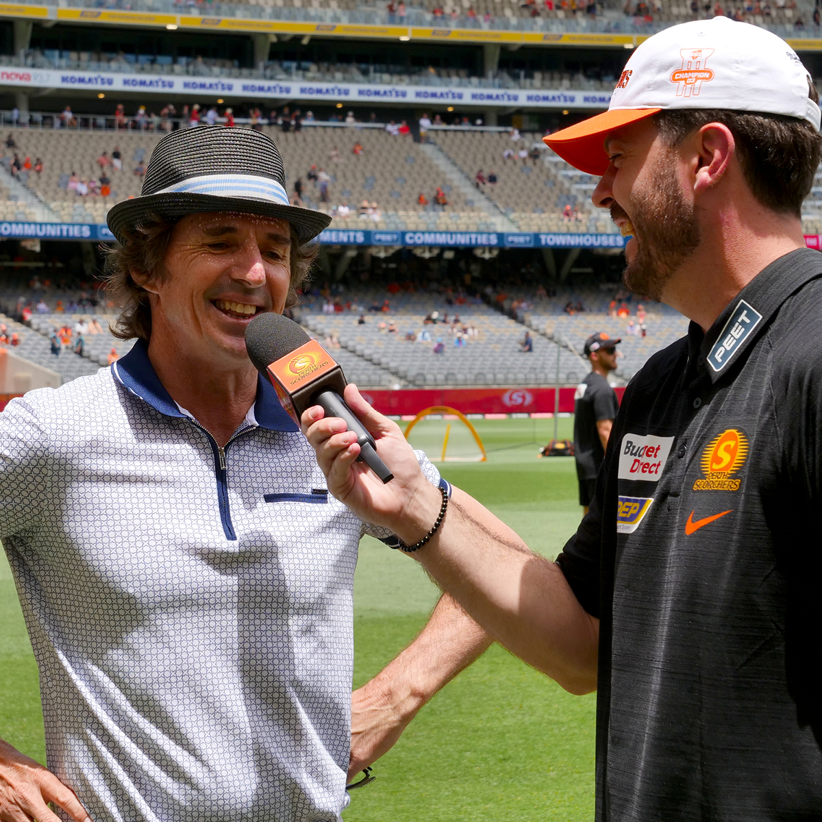 ScorchersBBL's tweet photo. Welcoming back some Scorchers royalty in the building today! π€© It's the πth anniversary of our #BBL03 win! π #MADETOUGH https://t.co/sJ870weRvW