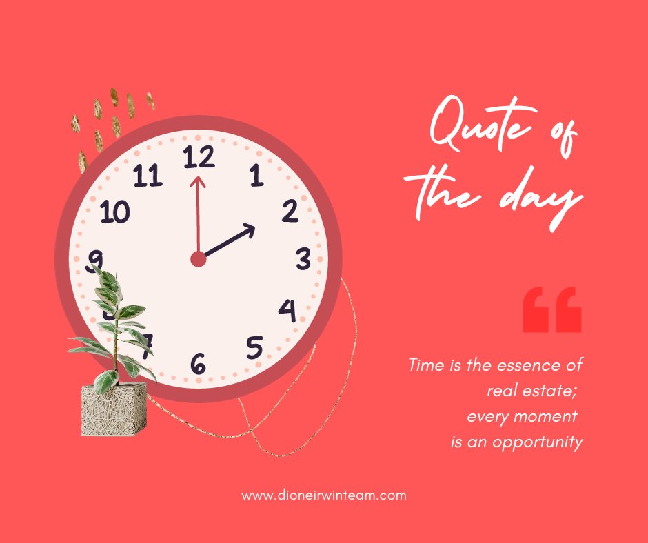 DioneIrwin's tweet photo. Time is the essence of real estate; every moment is an opportunity, every second counts towards the creation of a lasting home and a lifetime of memories. 🏡⏳ #RealEstateOpportunities #TimeWellInvested https://t.co/AUVQPr04Ob