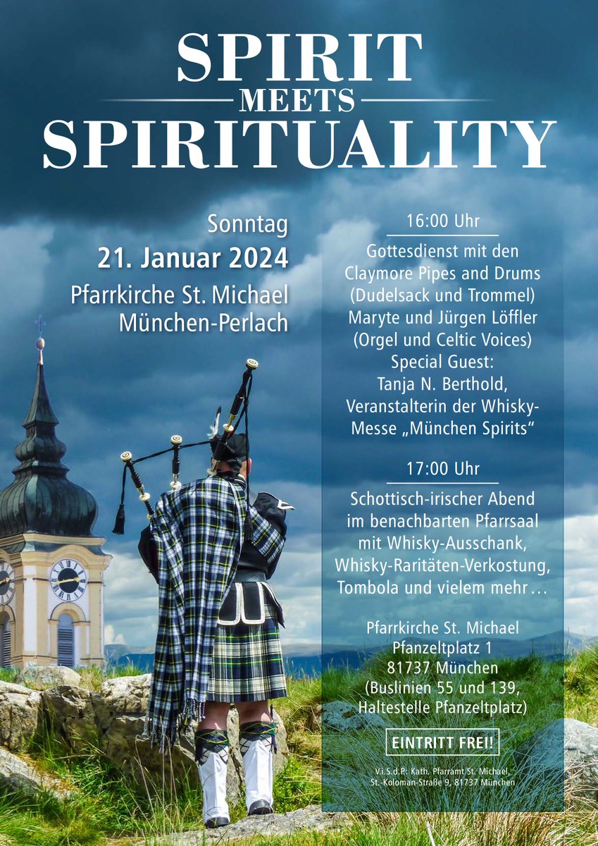 WolfgangFRothe's tweet photo. Große Dinge werfen ihren Schatten voraus!
Herzliche Einladung!
Gerne teilen!
#Kirche #katholisch #Oekumene #oekumenisch #Gottesdienst #Spiritualitaet #Whisky #Whiskey #Dudelsack #Musik #Celtic #Schottland #schottisch #Scotland #Irland #irisch #irish #Glaube #Gott #Religion https://t.co/8lMgwRRbjW