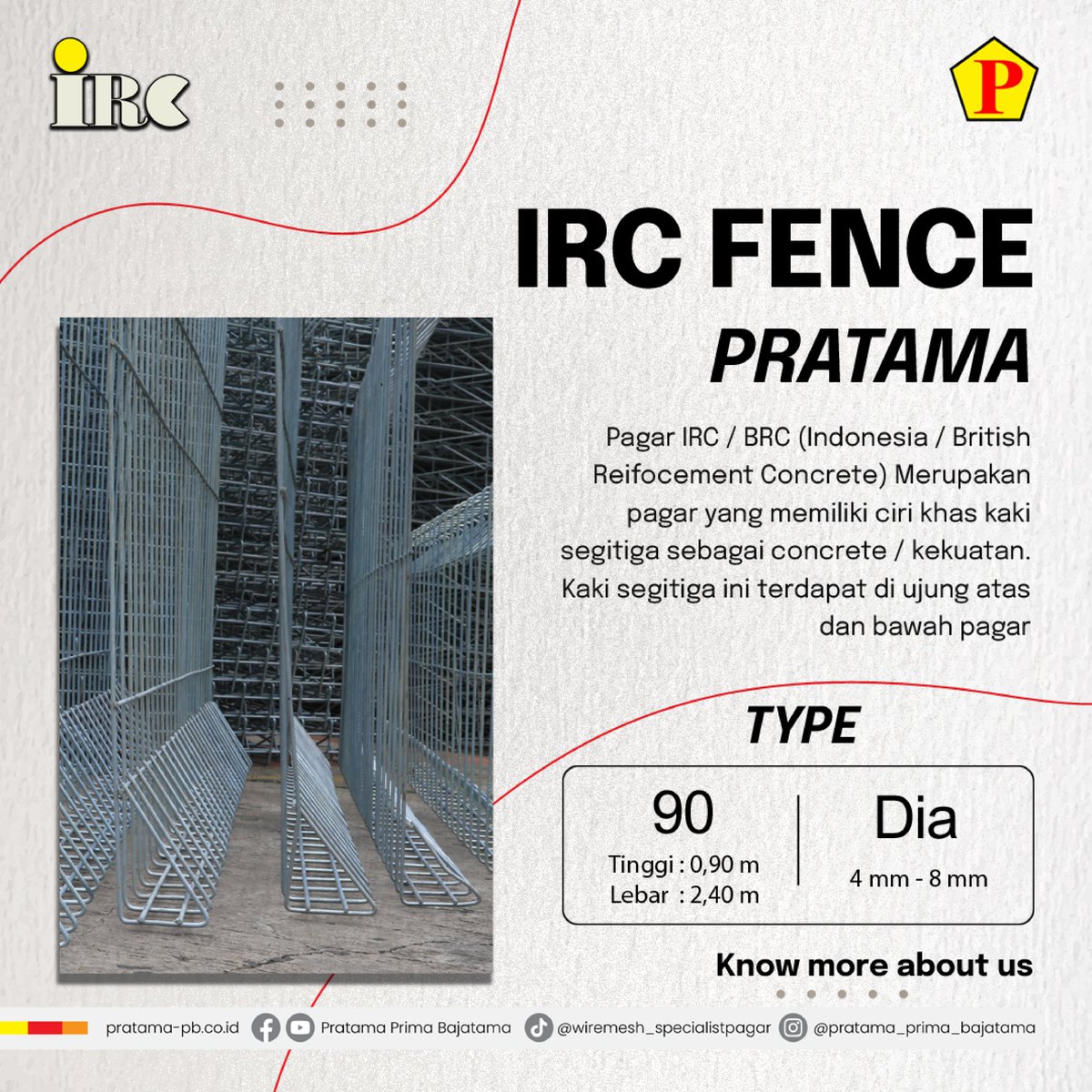 PBajatama's tweet image. Sebagai &quot;Leader price of Brc/IRC Fence in Indonesia&quot; Kami melayani produksi pagar dalam jumlah yang besar. Desain pagar yang minimalis ini memiliki harga yang lebih terjangkau, sehingga dapat menghemat cost pada wilayah yang luas. ✨💡

#pagarbrc #irc #konstruksi #material #cost