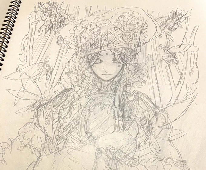 デスク周り片付けてたらスケッチブックが出てきました
PBW作品のラフ、iPadを使う前だったから紙に描いてたんですよね

そして今同じ事ができるかというと(時間的にも)微妙なんですけど、布地の柄や鏡の文字柄等、全部手描きなんです
懐かしい

『第六猟兵』(C)木野田永志/トミーウォーカー 