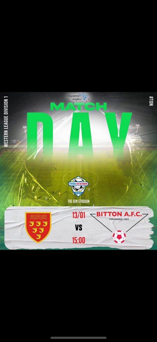 BittonAFC's tweet photo. Saturday is football day!
The boys are back in league action today for the first time in 2024.
Away to @KeynshamTownFC in what should be a good game of football.
3pm kick off
#bittonaway https://t.co/F5alciaLHJ