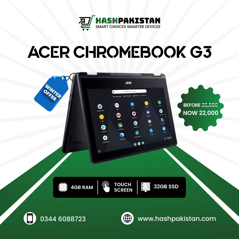 HashPakistan47's tweet photo. Hp Chromebook 11 G3 x360 | 4GB RAM | 32GB SSD | 11.6 inch HD Display | Touch Screen | Chromebook
..
Rs:22,000
..
Delivery All Over Pakistan
Our Website: https://t.co/04nUi95ElL
For More Details Call Now: https://t.co/q95HHW9AEi
7 Days Replacement Warranty
..
#hashpakistan https://t.co/VyzBtf6G1z